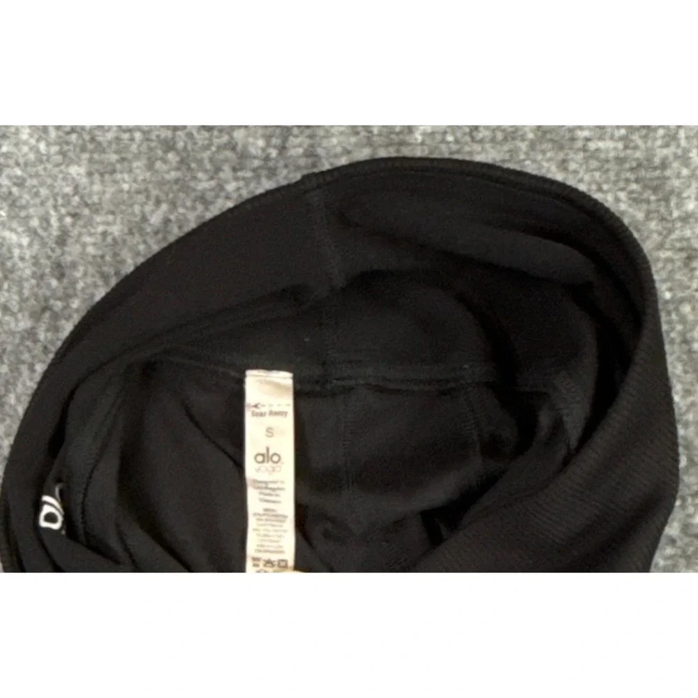 Alo Yoga Womens Small High Waisted Ribbed Cuff Leggings Black Activewear